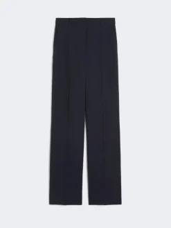 Wool crepe trousers - NAVY