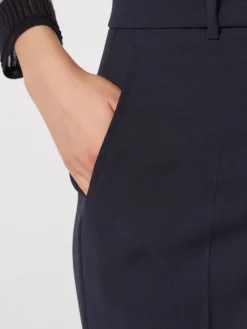 Wool crepe trousers - NAVY