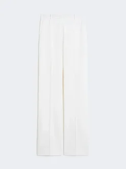 Wool crepe trousers - WHITE