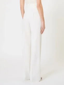 Wool crepe trousers - WHITE