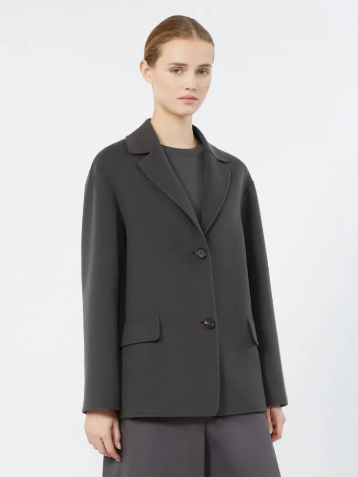 Wool drap jacket - DARK GREY