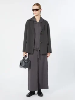 Wool drap jacket - DARK GREY