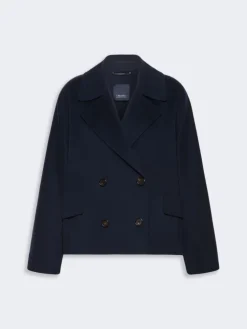 Wool drap pea coat - MIDNIGHTBLUE