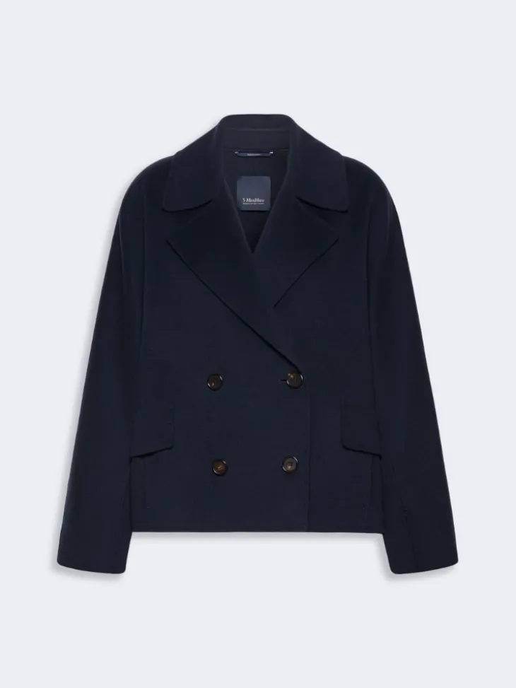 Wool drap pea coat - MIDNIGHTBLUE