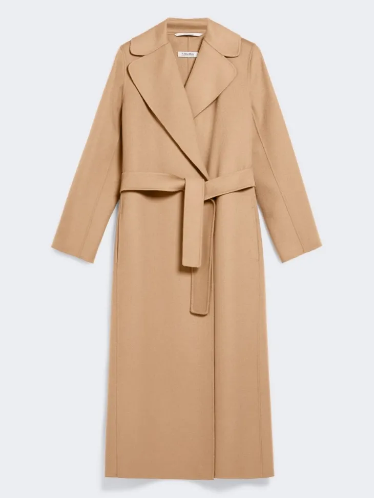 Wool drap wrap coat - CAMEL
