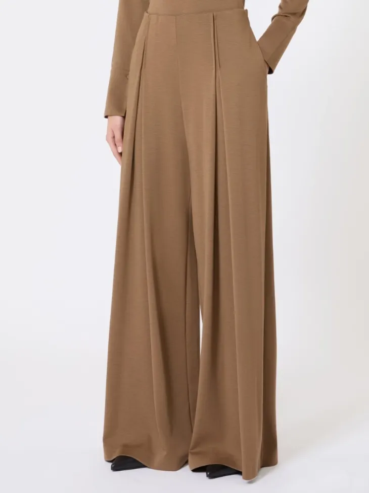 Wool jersey trousers - TOBACCO
