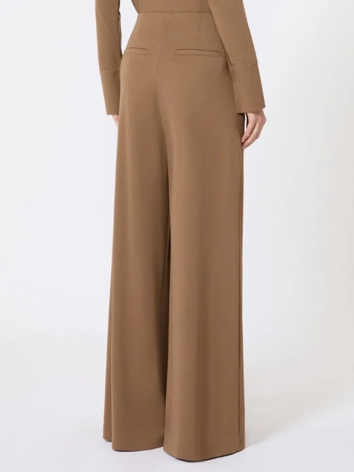 Wool jersey trousers - TOBACCO