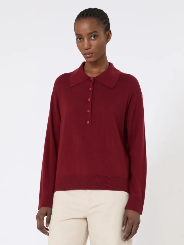 Wool knit jumper - RASPBERRY