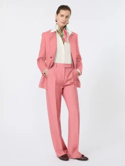 Wool, mohair and silk double-breasted blazer - CORAL