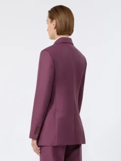 Wool, mohair and silk double-breasted blazer - WINE-COLOURED