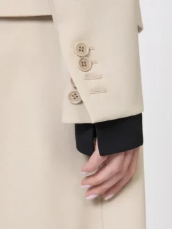 Wool, mohair and silk double-breasted blazer - SAND