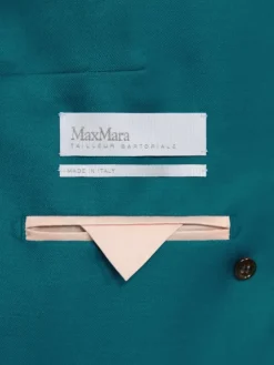 Wool, mohair and silk double-breasted blazer - TURQUOISE