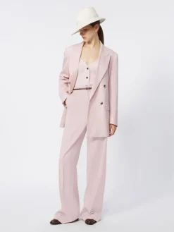 Wool, mohair and silk trousers - BEIGE PINK