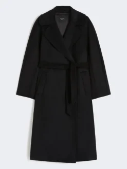 Wool robe coat - BLACK