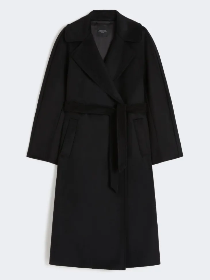 Wool robe coat - BLACK