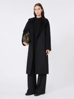 Wool robe coat - BLACK