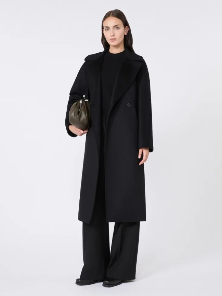 Wool robe coat - BLACK
