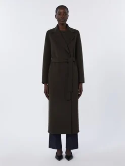 Wool robe coat - DARK GREEN