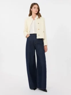 Wool-blend crew-neck jacket - ECRU