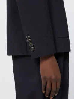 Wool-blend seersucker blazer - ULTRAMARINE