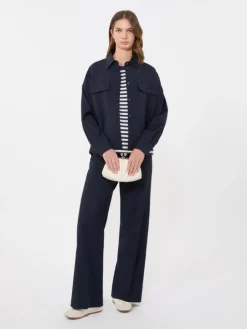 Woollen cloth cropped jacket - NAVY