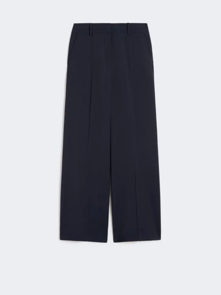 Woollen cloth palazzo trousers - NAVY