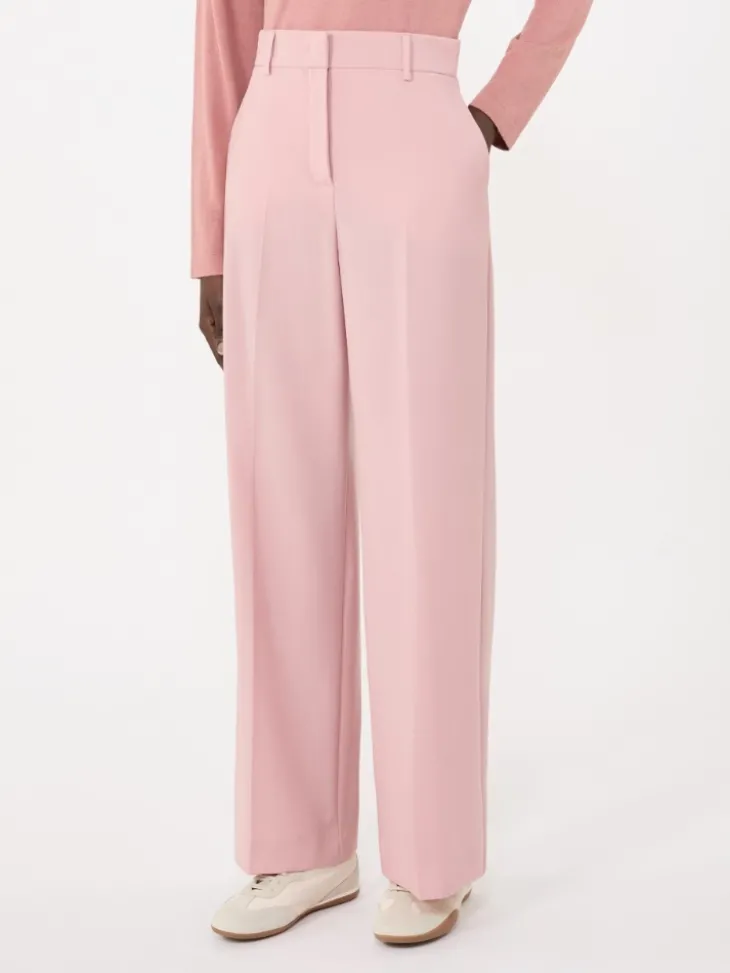 Woollen cloth palazzo trousers - ANTIQUE ROSE