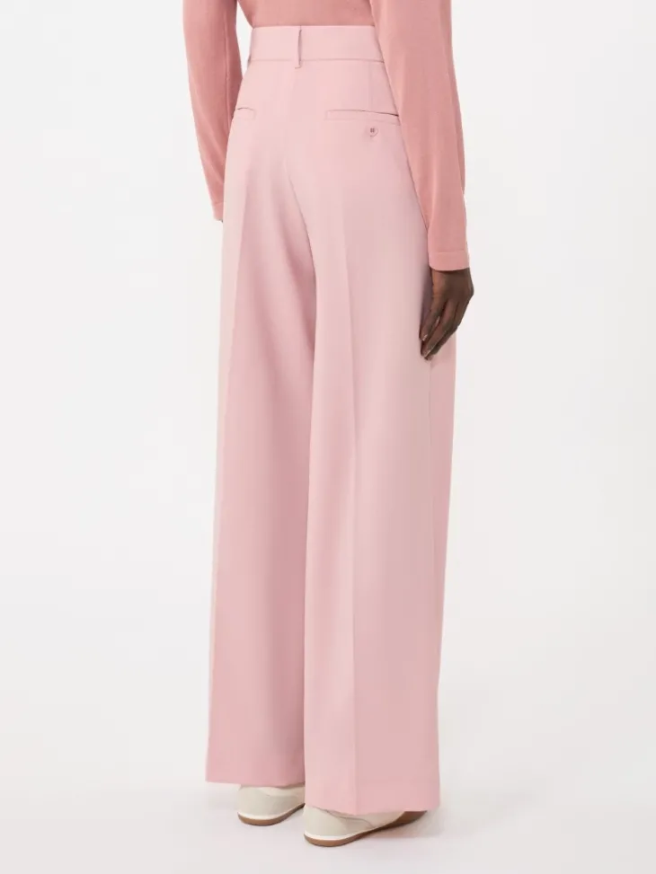 Woollen cloth palazzo trousers - ANTIQUE ROSE