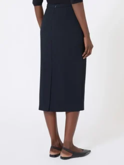 Woollen cloth pencil skirt - ULTRAMARINE