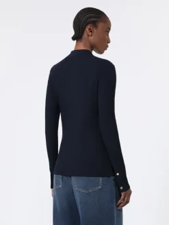 Woollen yarn fitted cardigan - ULTRAMARINE