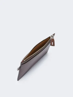Wrist-strap leather pouch - COCOA