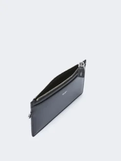 Wrist-strap leather pouch - BLACK